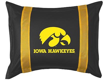Iowa Hawkeyes Pillow Sham from "The Sidelines Collection" by Kentex