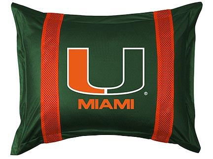 Miami Hurricanes Pillow Sham from "The Sidelines Collection" by Kentex