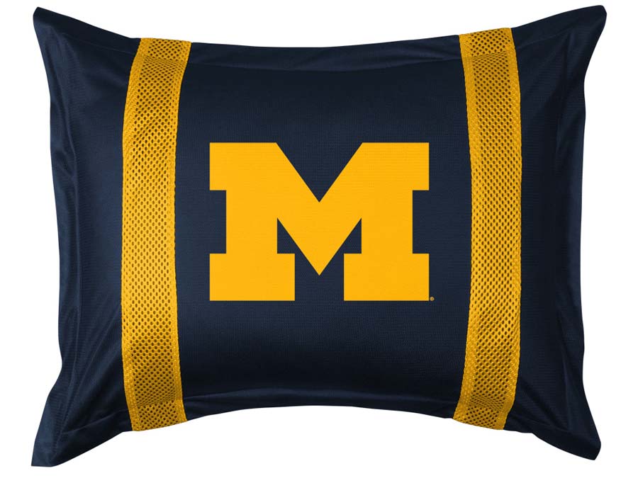 Michigan Wolverines Pillow Sham from "The Sidelines Collection" by Kentex
