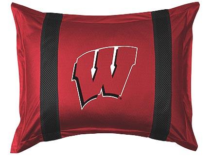 Wisconsin Badgers Pillow Sham from "The Sidelines Collection" by Kentex