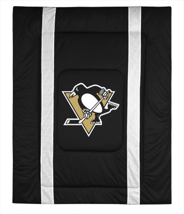 Pittsburgh Penguins Jersey Mesh Full/Queen Comforter from "The Sidelines Collection" by Kentex