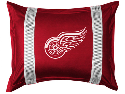 Detroit Red Wings Coordinating Pillow Sham from "The Sidelines Collection" by Kentex