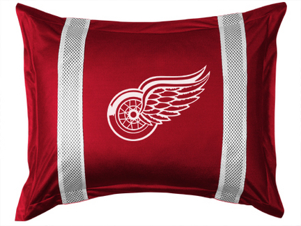 Detroit Red Wings Coordinating Pillow Sham from "The Sidelines Collection" by Kentex
