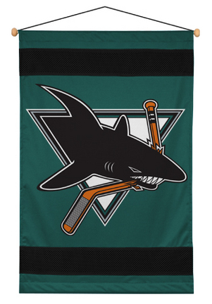 San Jose Sharks 29.5" x 45" Coordinating NHL "Sidelines Collection" Wall Hanging from Kentex