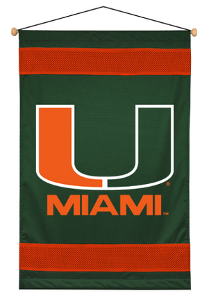 Miami Hurricanes 29.5" x 45" Coordinating NCAA "Sidelines Collection" Wall Hanging from Kentex