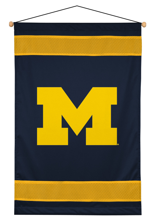 Michigan Wolverines 29.5" x 45" Coordinating NCAA "Sidelines Collection" Wall Hanging from Kentex