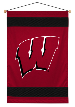 Wisconsin Badgers 29.5" x 45" Coordinating NCAA "Sidelines Collection" Wall Hanging from Kentex