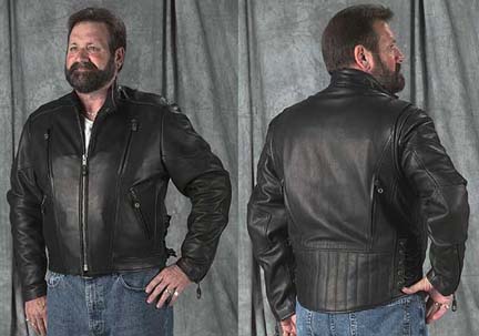 Men's Naked Leather Vented Jacket with Crop Collar (Extended Sizes 4X-Large)