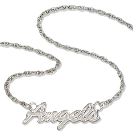 Los Angeles Angels of Anaheim "Angels" Script Necklace - Sterling Silver Jewelry