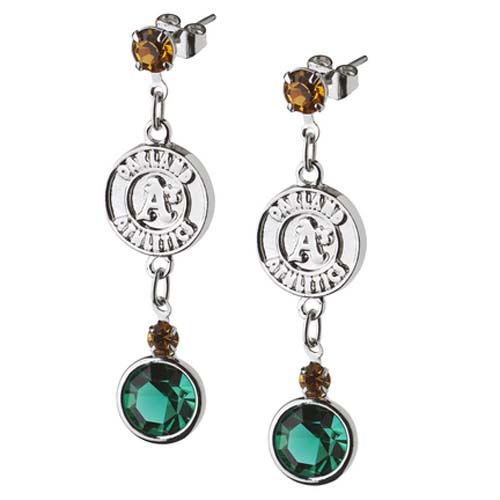 Oakland Athletics Crystal Logo Earrings