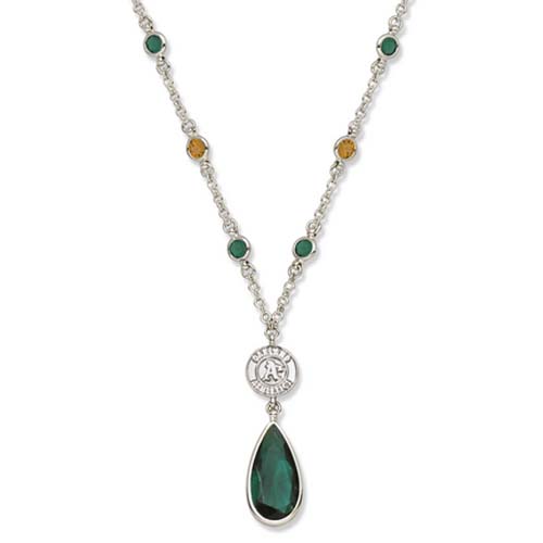 Oakland Athletics Crystal Logo Necklace