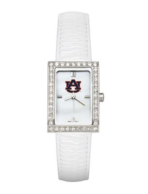 Auburn Tigers Women's Allure Watch with White Leather Strap