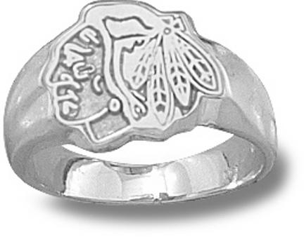 Chicago Blackhawks "Head Logo" Ladies' Ring Size 6 3/4 - Sterling Silver Jewelry