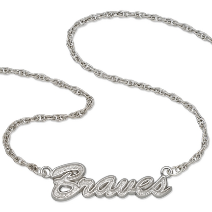 Atlanta Braves "Braves" Sterling Silver Script Necklace