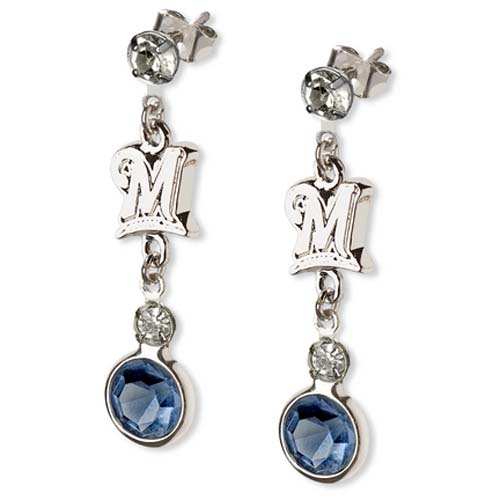 Milwaukee Brewers Crystal Logo Earrings