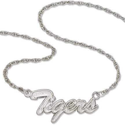Clemson Tigers "Tigers" Sterling Silver Script Necklace