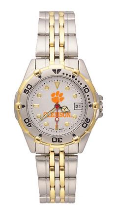 Clemson Tigers "Paw" All Star Watch with Stainless Steel Band - Women's