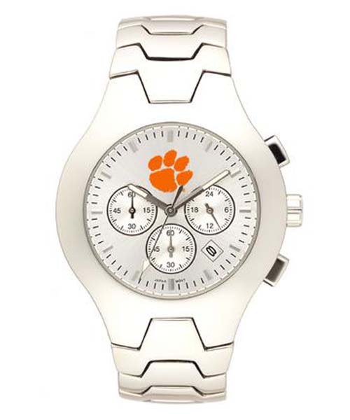 Clemson Tigers NCAA Men's Hall of Fame Watch with Stainless Steel Bracelet