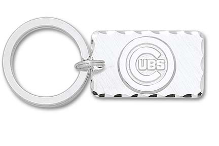 Chicago Cubs 5/8" Sterling Silver "C Cubs" Logo on Nickel Plated Key Chain