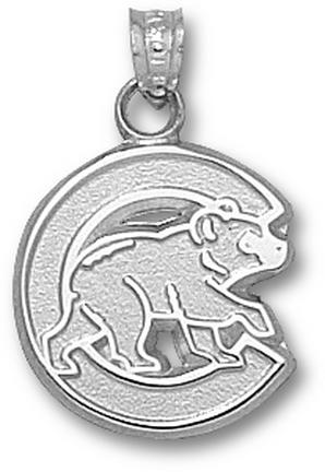 Chicago Cubs "C with Bear" 5/8" Pendant - Sterling Silver Jewelry