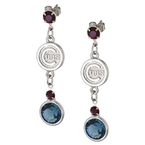 Chicago Cubs Logo Crystal Earrings