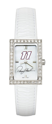 Denny Hamlin #11 Women's Allure Watch with White Leather Strap