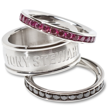 Tony Stewart Crystal Stacked Ring Set (Size 6)