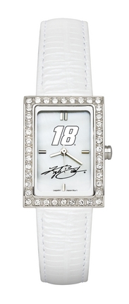 Kyle Busch #18 Women's Allure Watch with White Leather Strap