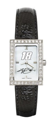 Kyle Busch #18 Women's Allure Watch with Black Leather Strap