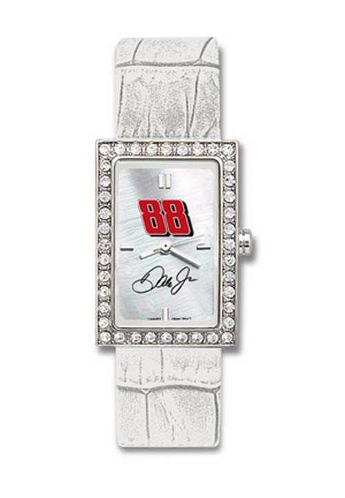 Dale Earnhardt Jr. #88 Women's Allure Watch with White Leather Strap