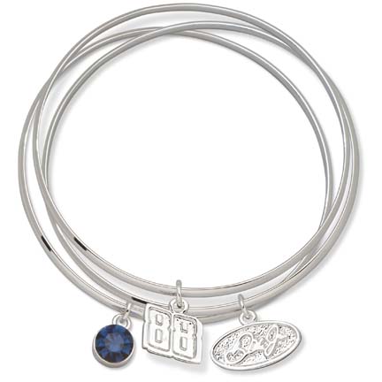 Dale Earnhardt Jr. #88 Triple Bangle Bracelet with Blue Stone