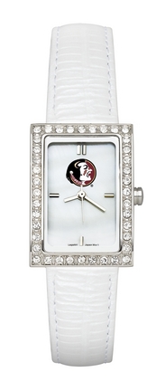 Florida State Seminoles Women's Allure Watch with White Leather Strap