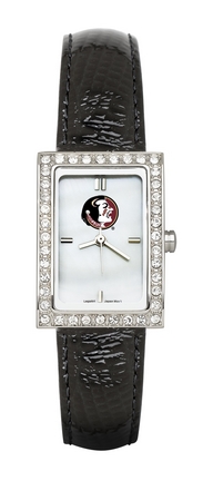 Florida State Seminoles Women's Allure Watch with Black Leather Strap