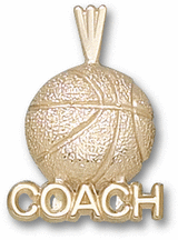 Coach with Basketball Pendant - 14KT Gold Jewelry