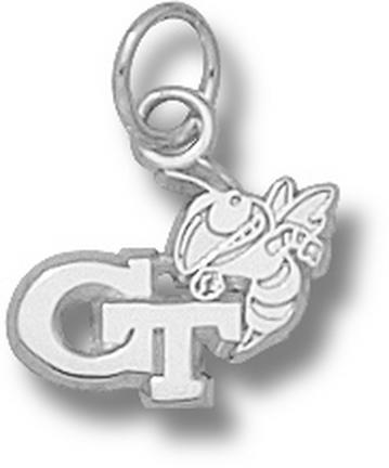 Georgia Tech Yellow Jackets 3/8" "GT Buzz" Charm - Sterling Silver Jewelry