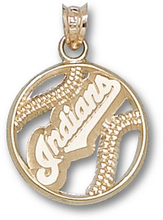 "Cleveland Indians ""Indians"" Pierced Baseball Lapel Pin - 14KT Gold Jewelry"
