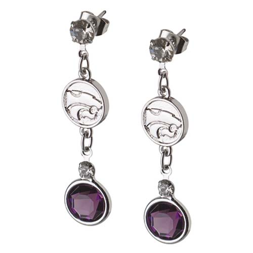 Kansas State Wildcats Crystal Logo Earrings