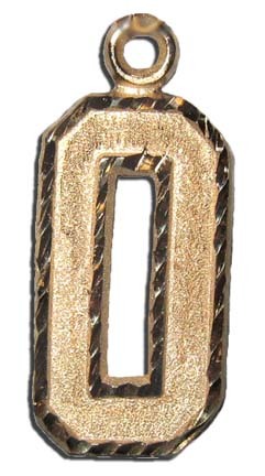 Large 3/4" Single Number Diamond Cut Pendant - 14KT Gold Jewelry