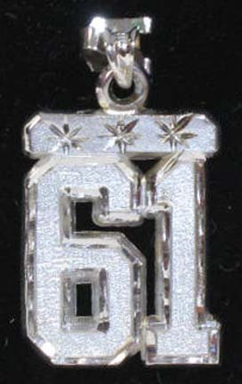 Large 3/4" Double Number Diamond Cut Pendant - Sterling Silver Jewelry