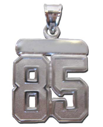 Large 3/4" Polished Double Number Polished Pendant - Sterling Silver Jewelry