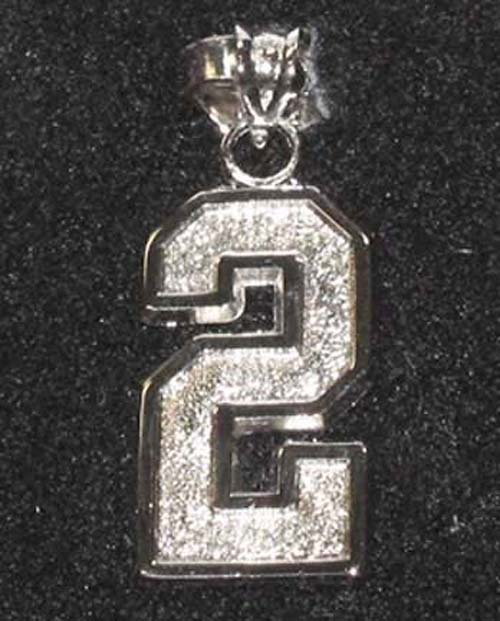 Large 3/4" Polished Single Number Polished Pendant - Sterling Silver Jewelry
