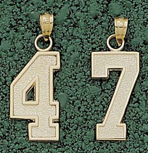 Single Number 3/4" Polished Pendant - Gold Plated Jewelry