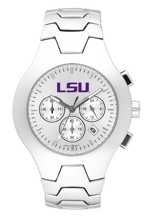 Louisiana State (LSU) Tigers NCAA Men's Hall of Fame Watch with Stainless Steel Bracelet