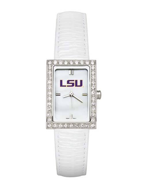 Louisiana State (LSU) Tigers Women's Allure Watch with White Leather Strap