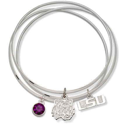 Louisiana State (LSU) Tigers Triple Bangle Bracelet