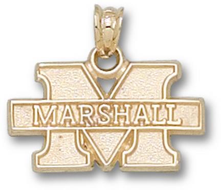 "Marshall Thundering Herd New ""M Marshall"" 7/16"" Lapel Pin - Sterling Silver Jewelry"