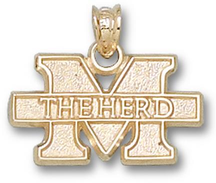 "Marshall Thundering Herd New ""M the Herd"" 7/16"" Lapel Pin - Sterling Silver Jewelry"