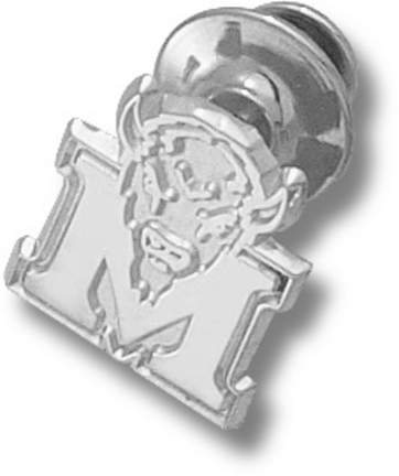"Marshall Thundering Herd New ""M"" Marco 5/8"" Lapel Pin - Sterling Silver Jewelry"