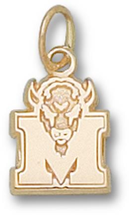 "Marshall Thundering Herd New ""M"" Marco 3/8"" Lapel Pin - Sterling Silver Jewelry"