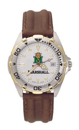 Marshall Thundering Herd "Marco" All Star Watch with Leather Band - Men's from Logo Art